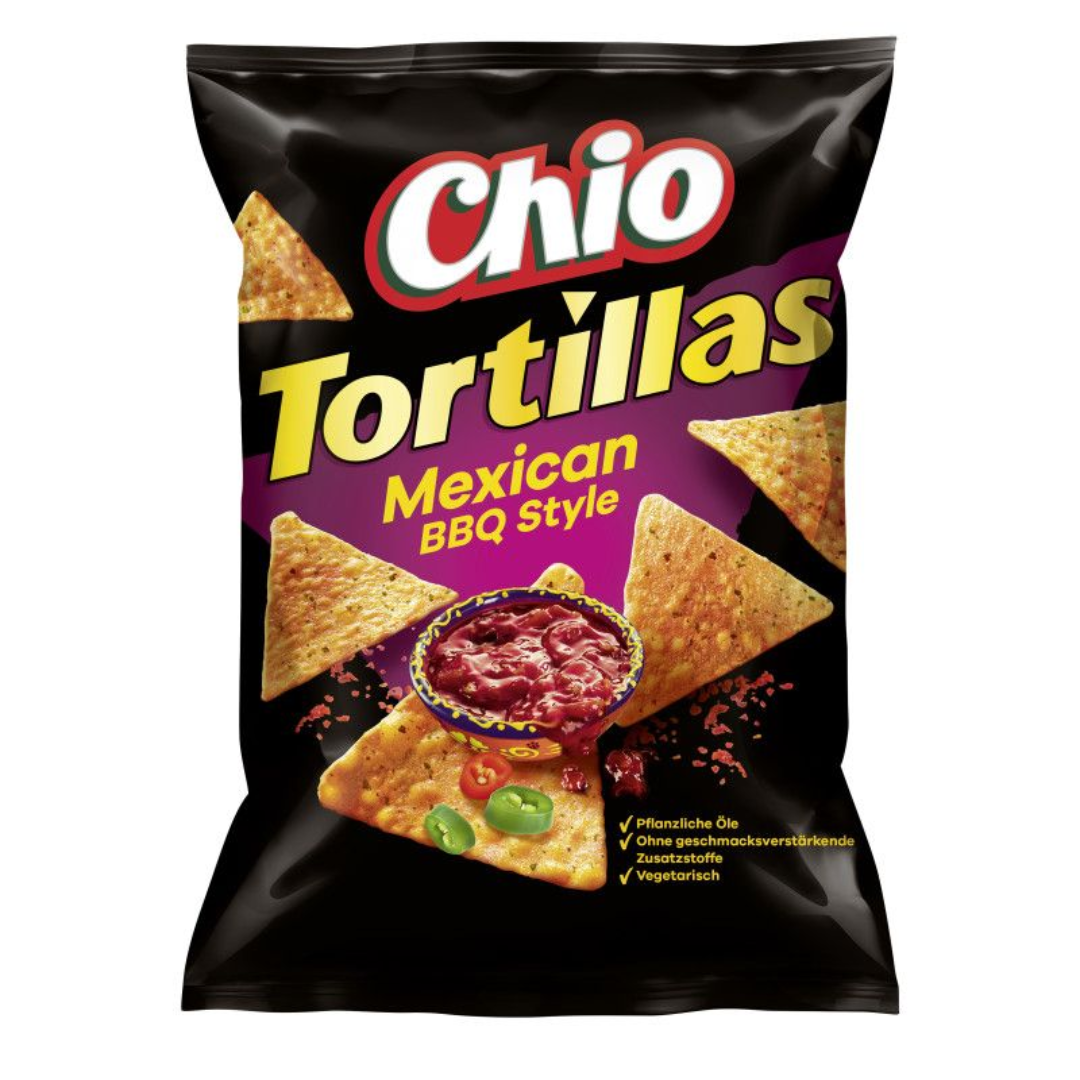 Chio Tortillas Mexican BBQ Crisp 110g Crunchy Tortilla Chips with Smoky BBQ Flavor Snack