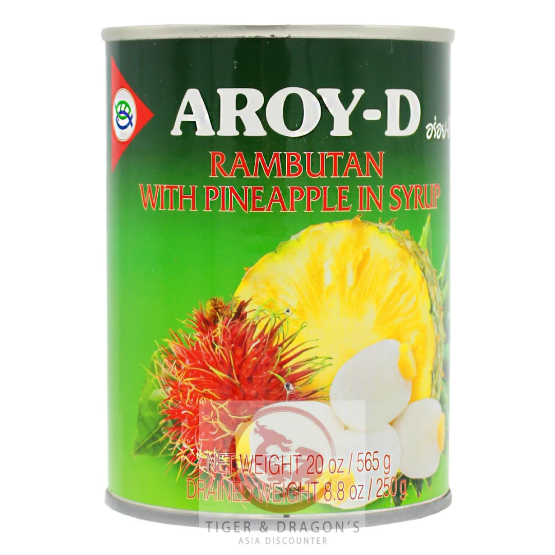 Aroy D Rambutan with Pineapple in Syrup 565g Exotic Canned Fruit Sweet Tropical Dessert