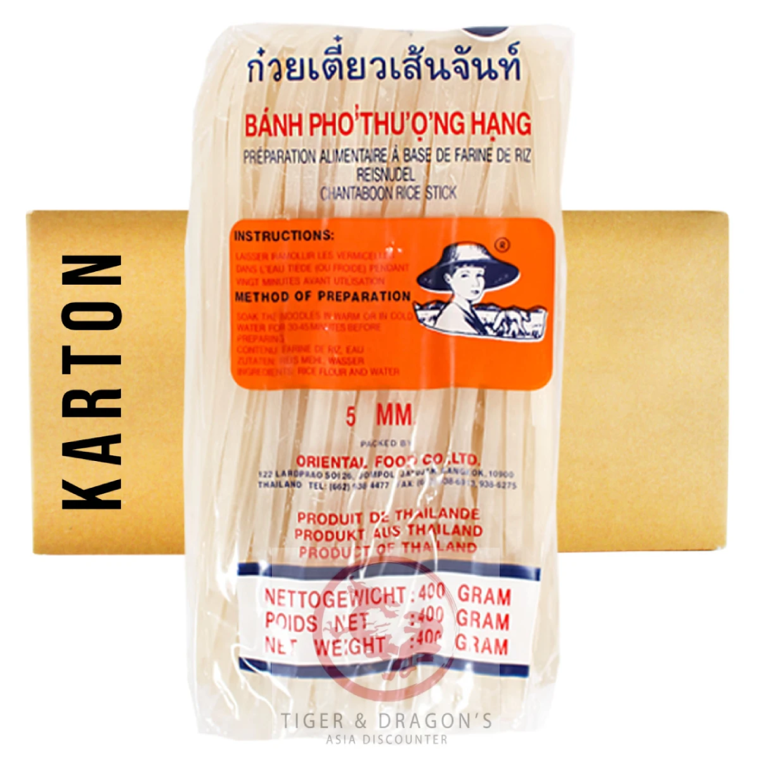Authentic Farmer Rice Ribbon Noodles 34x400g 5mm Pad Thai Banh Pho Noodles Premium Quality Pack