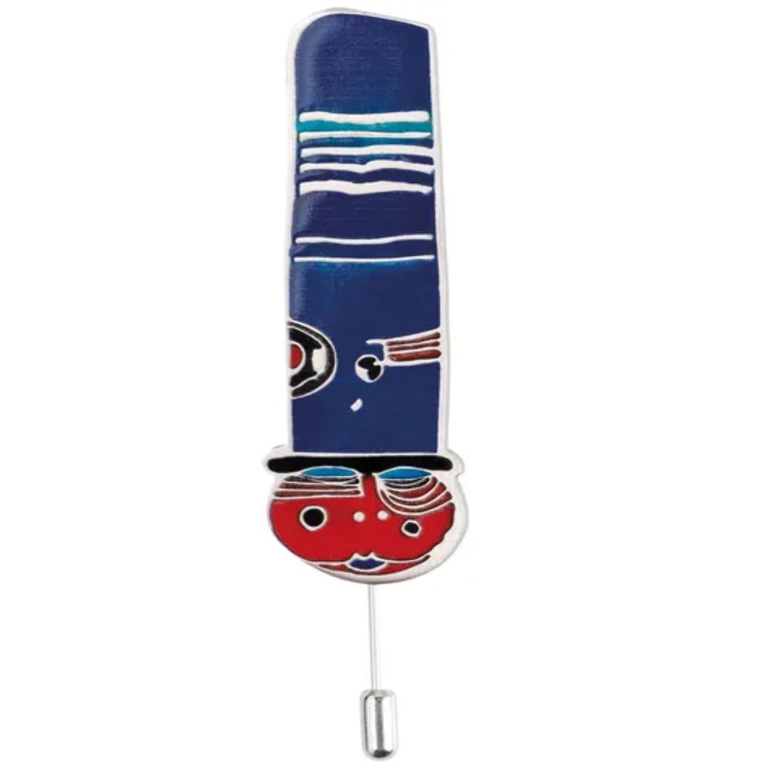 Hats That Wear You Pin Inspired by Friedensreich Hundertwasser Artistic Statement Jewelry Piece