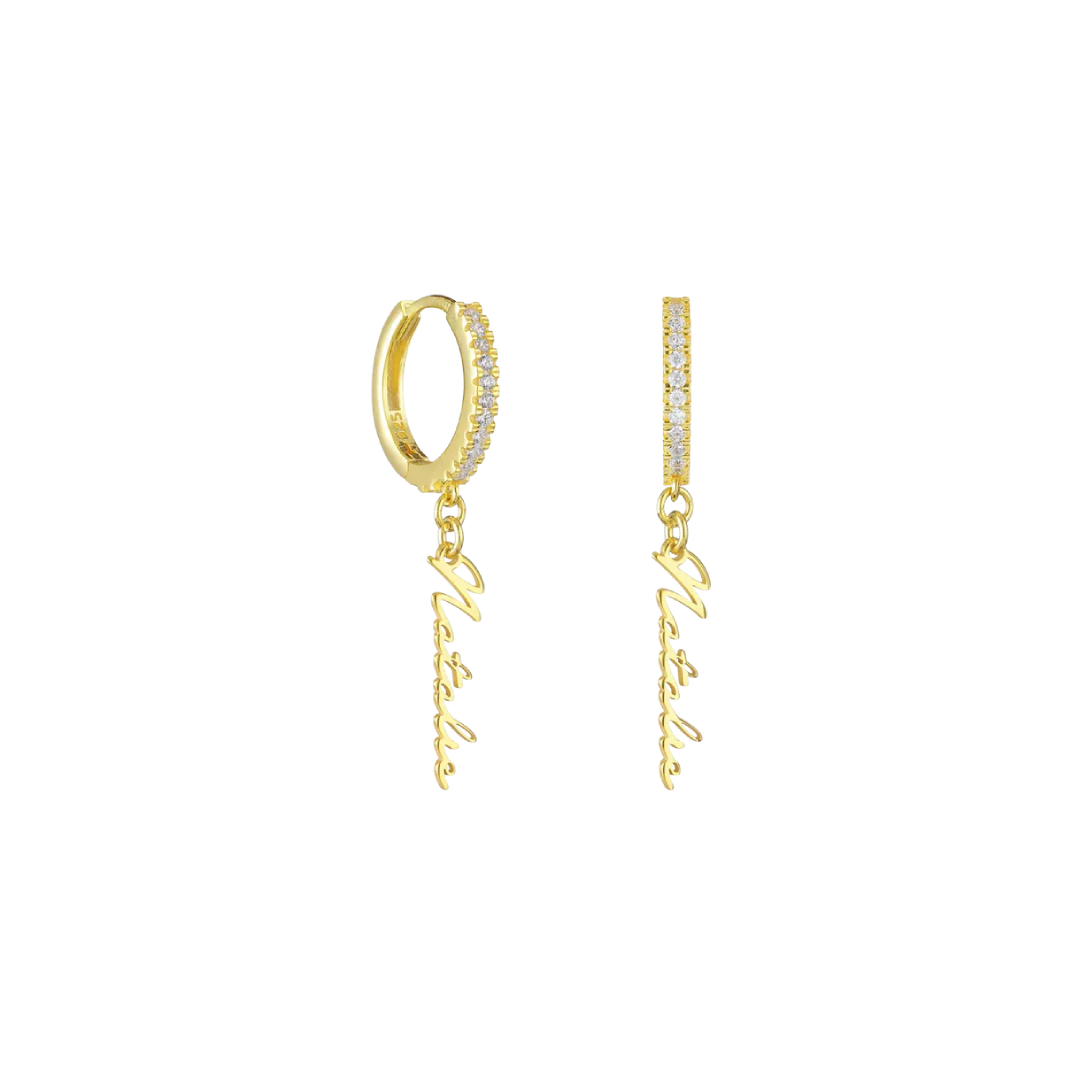 Custom Name Earrings with Zirconia Personalized Sparkling Jewelry Gift for Women and Girls