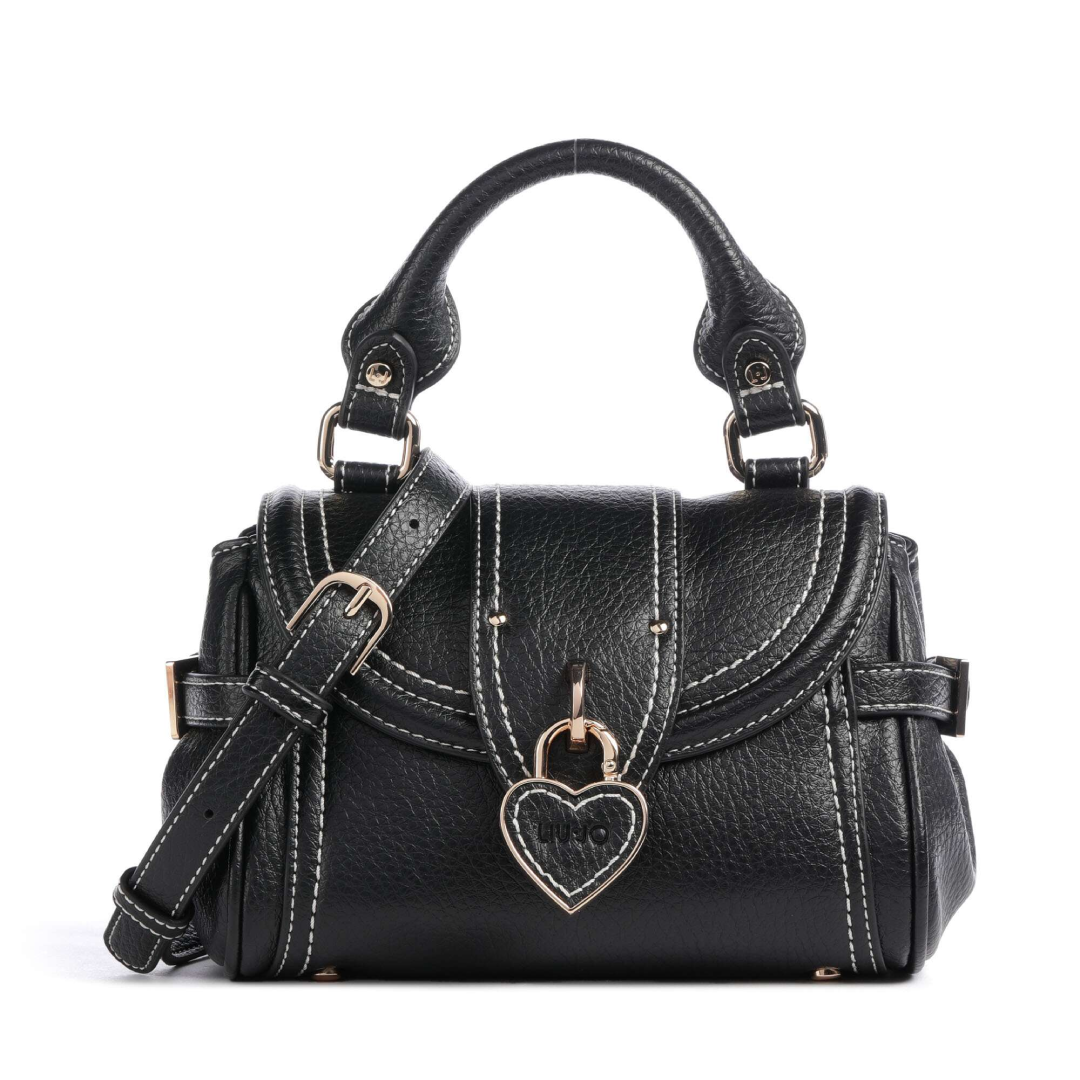 Liu Jo Corniola S Satchel Handbag Nero Imitation Leather Designer Women’s Luxury Bag Style
