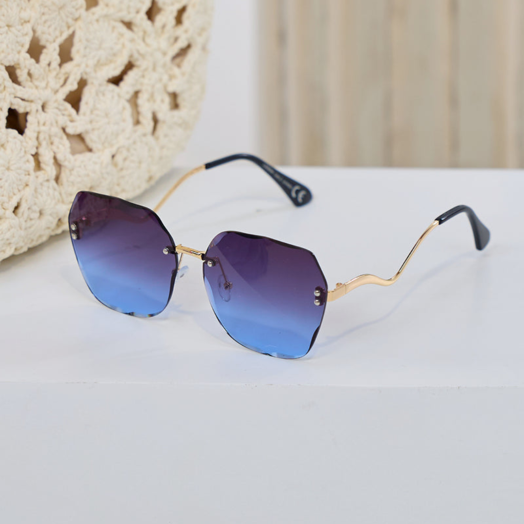 Stylish Fashion Sunglasses with Curved Temple UV Protection Trendy Eyewear for Men and Women