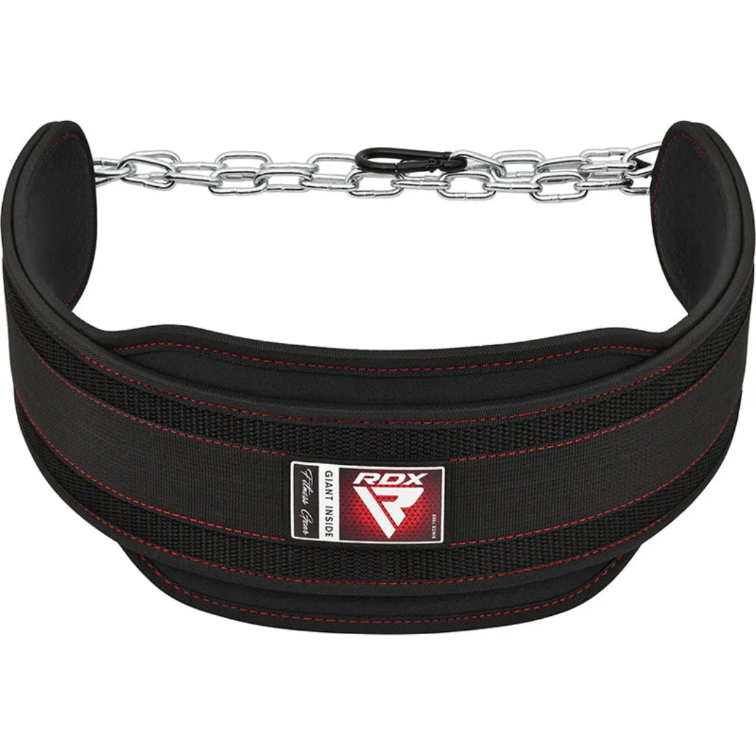 RDX T7 Strength Waist Trainer Dip Belt with Chain Heavy Duty Gym Belt for Dips Weightlifting Training