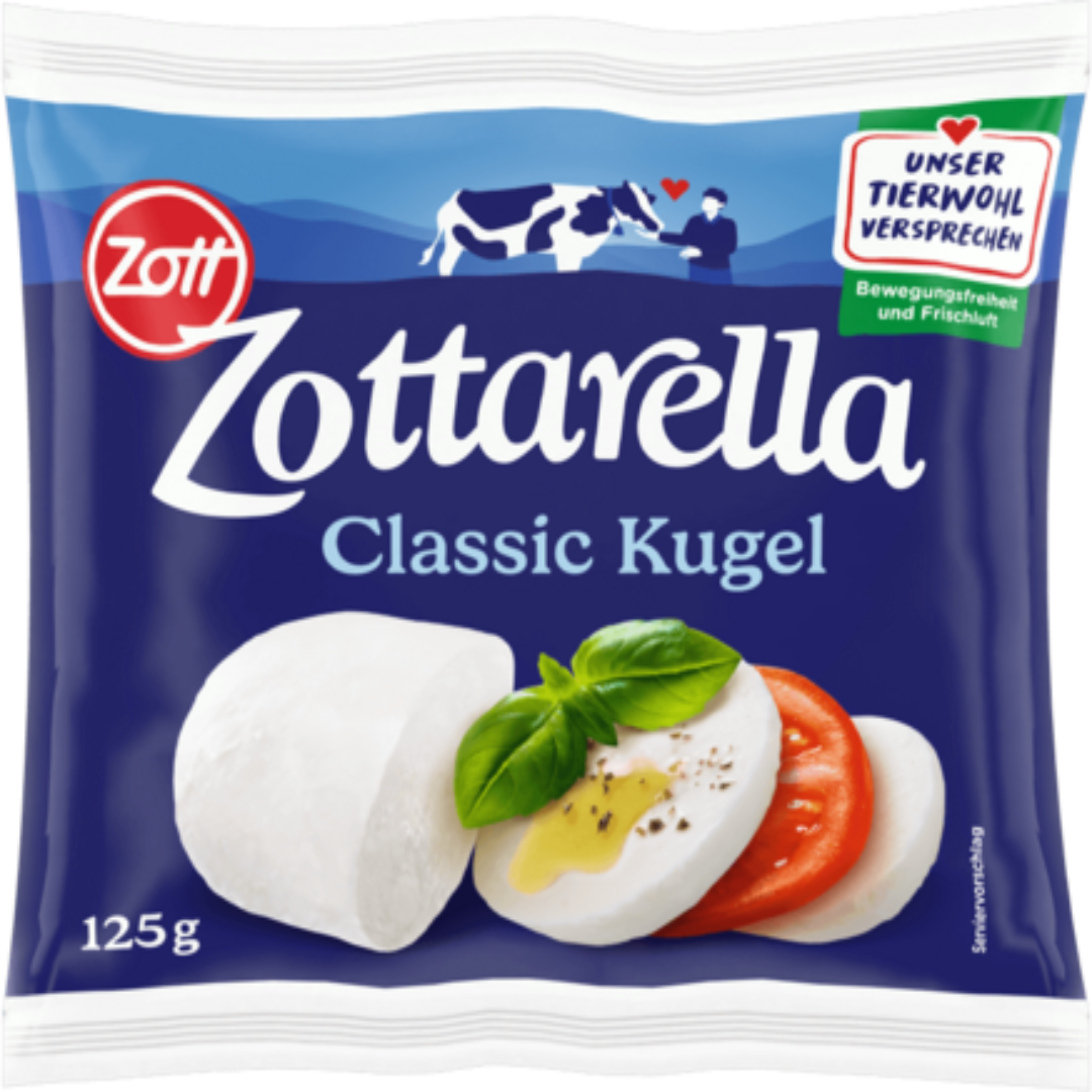 Zottarella Kugel Classic Mozzarella Cheese Balls Fresh Soft Cheese Ideal for Salads Pizza Dishes