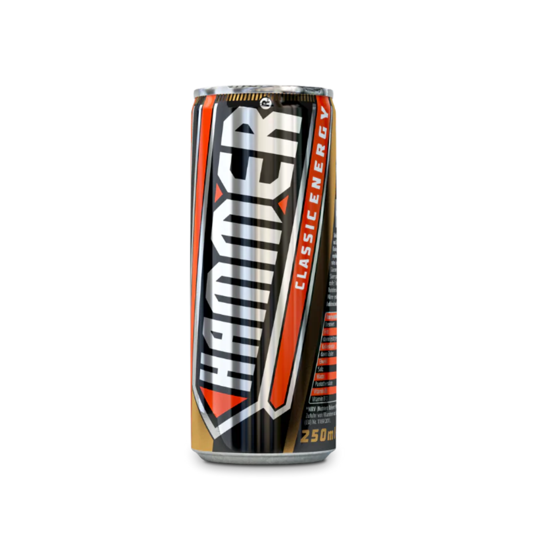 HAMMER Energy Drink 250ml DPG DS High Caffeine Boost Drink for Instant Energy and Active Lifestyle
