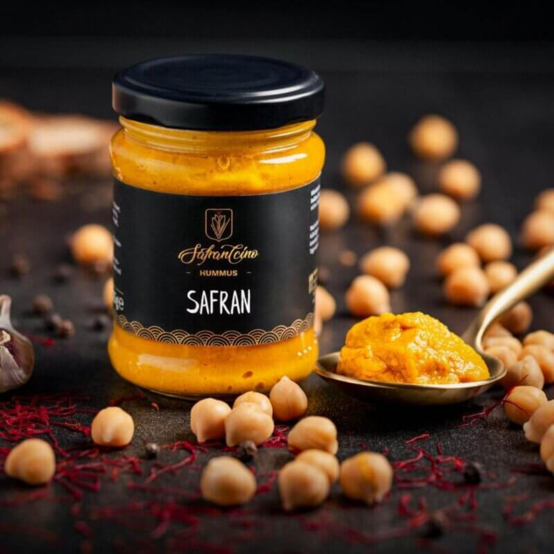 Creamy Hummus Saffron Premium Chickpea Dip with Exotic Flavor Healthy and Delicious Spread