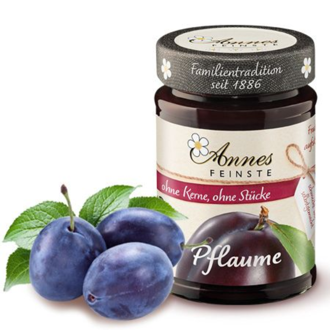 Anne’s Finest Organic Plum Fruit Spread Finely Strained Smooth Texture Premium Natural Preserve