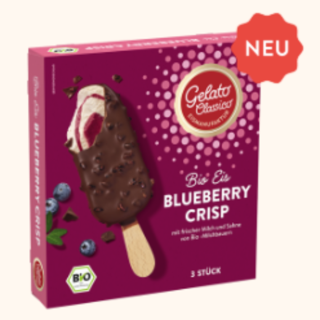 Organic Blueberry Crisp Ice Cream Bar Delicious Frozen Dessert with Natural Ingredients Rich Flavor