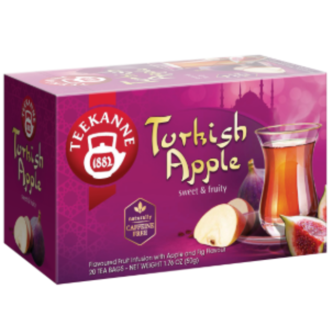 Teekanne Turkish Apple Tea 2.75g x 20 Tea Bags Sweet Fruity Flavor Herbal Tea for Relaxing Moments