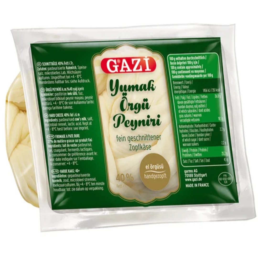 Gazi Yumak Örgü Peyniri 180g Finely Sliced Plaited Cheese Delicious Snack for Sandwiches Meals