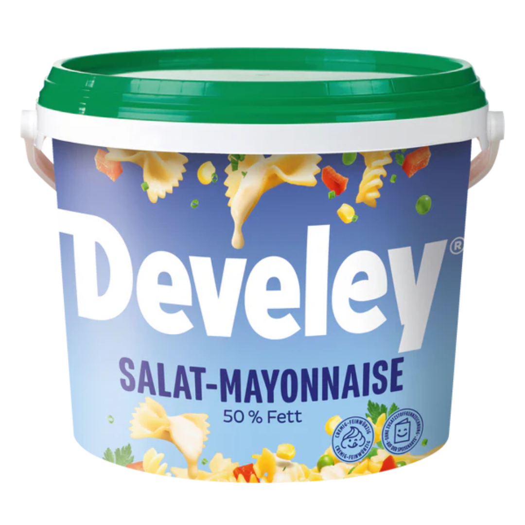 Develey Salad Mayonnaise 50 Percent Fat 5kg Bucket Creamy Smooth Mayo for Salads and Recipes