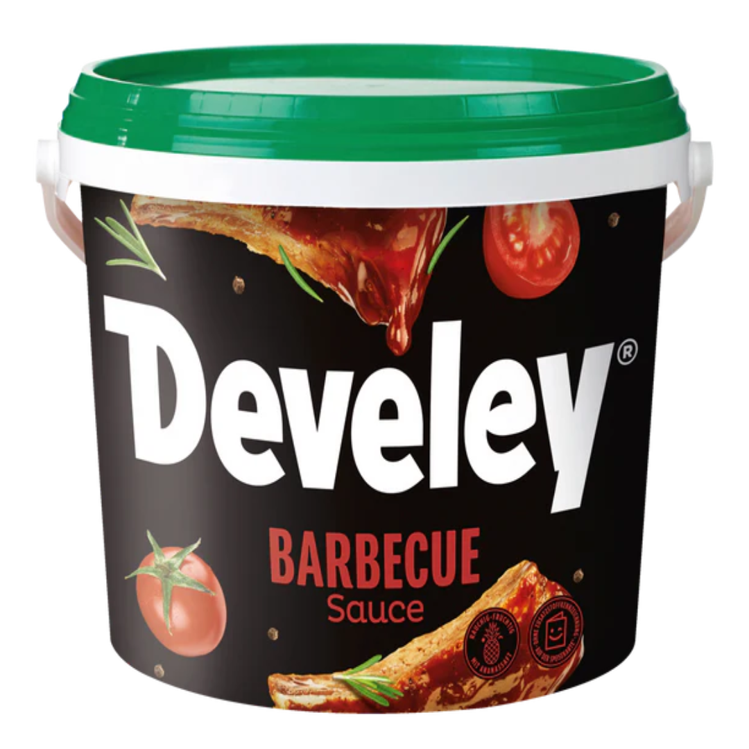 Develey Barbecue Sauce 5kg Bucket Smoky Flavor BBQ Sauce Ideal for Grilling Meat and Burgers