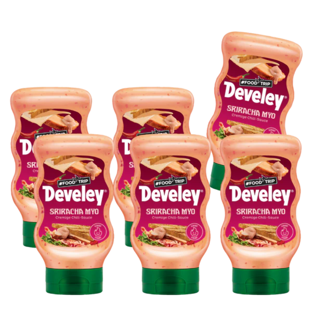 Develey Sriracha Mayo Sauce 6x300ml Spicy Creamy Sauce Perfect for Sandwiches Wraps and Snacks