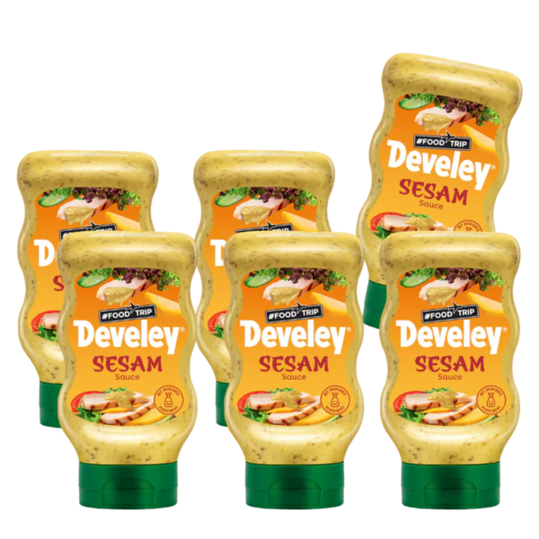 Develey Sesame Sauce 6x300ml Nutty Flavor Sauce Ideal for Asian Dishes Salads and Marinades