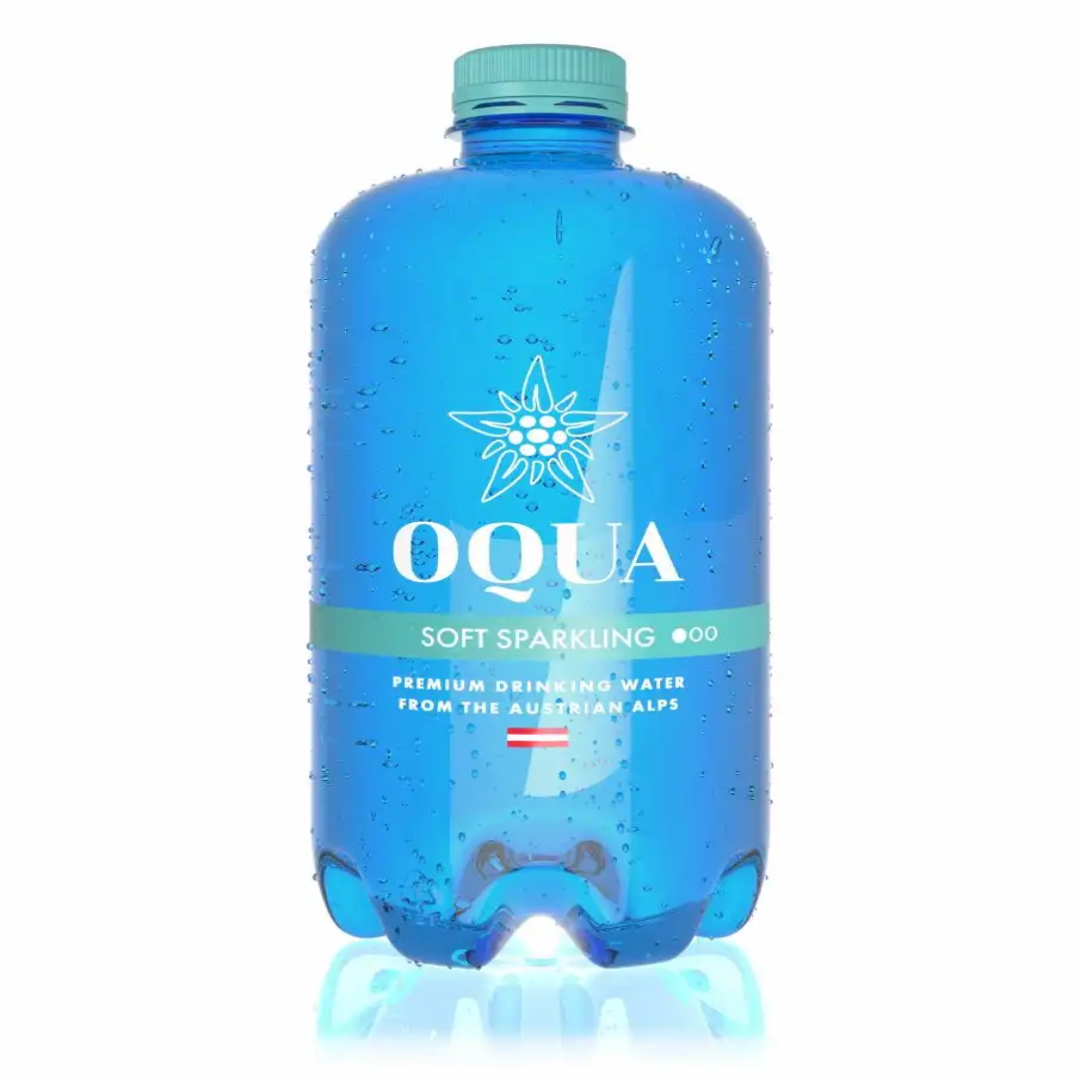 OQUA Soft Sparkling Water 24x600ml PET Bottles Refreshing Light Carbonated Drinking Water Pack