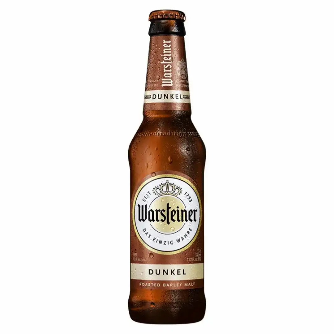 Warsteiner Dunkel Beer 4.8% 2x12x330ml Bottles Premium German Dark Lager Rich Taste