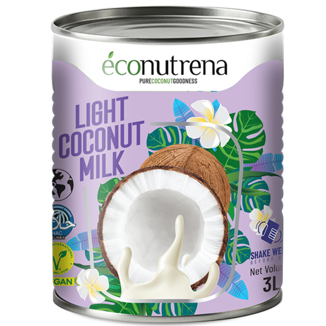 Econutrena Light Coconut Milk Healthy Low Fat Coconut Milk Dairy Free Cooking Ingredient