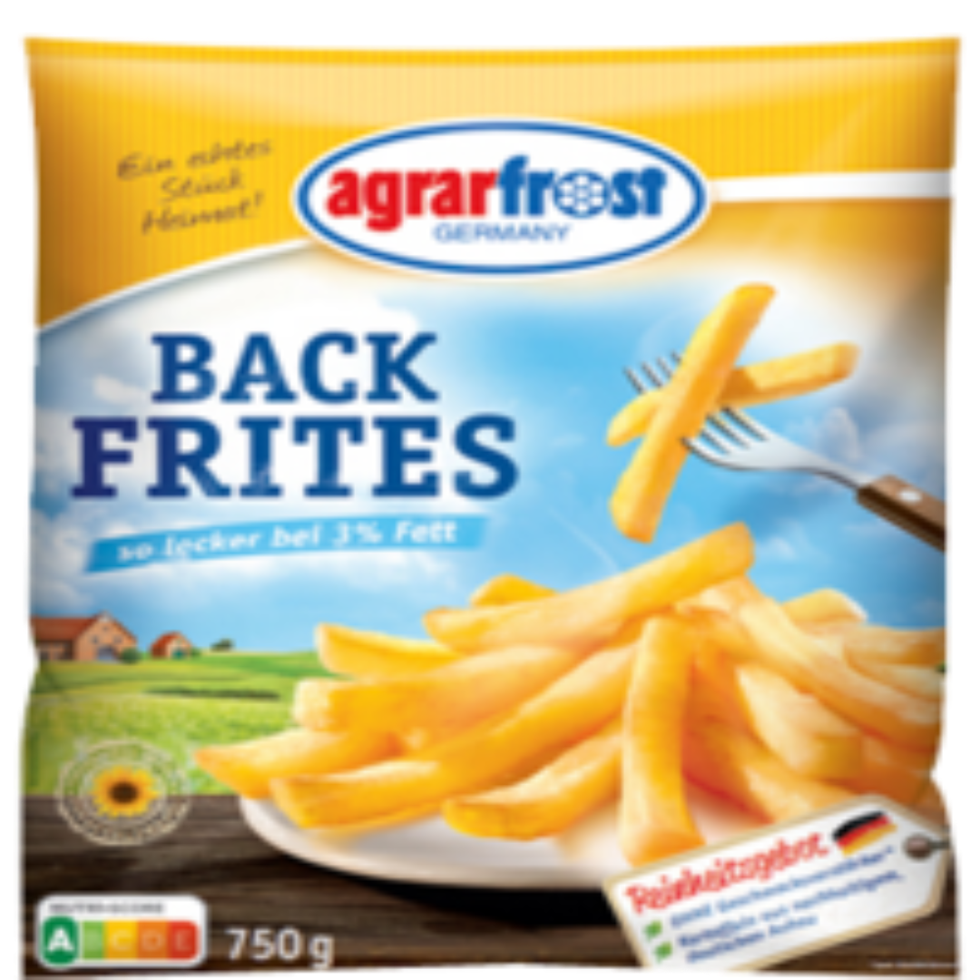 Back Frites 750g Premium Frozen French Fries Crispy Golden Potato Snack for Frying Baking Meals