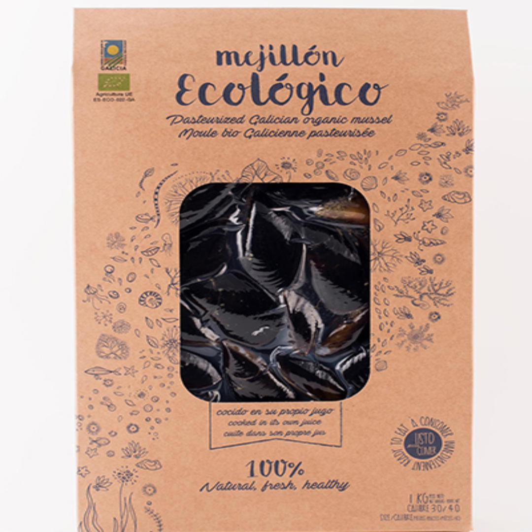Organic Galician Mussels Refrigerated Fresh Premium Shellfish Ready to Cook Seafood Delicacy