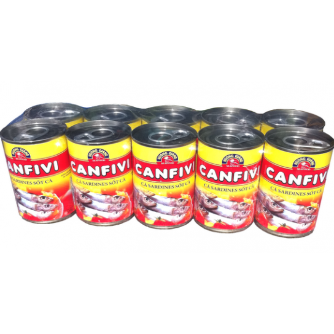 Sardines in Tomato Sauce CANFIVI Canned Fish Rich Protein Ready to Eat Seafood Meal Option