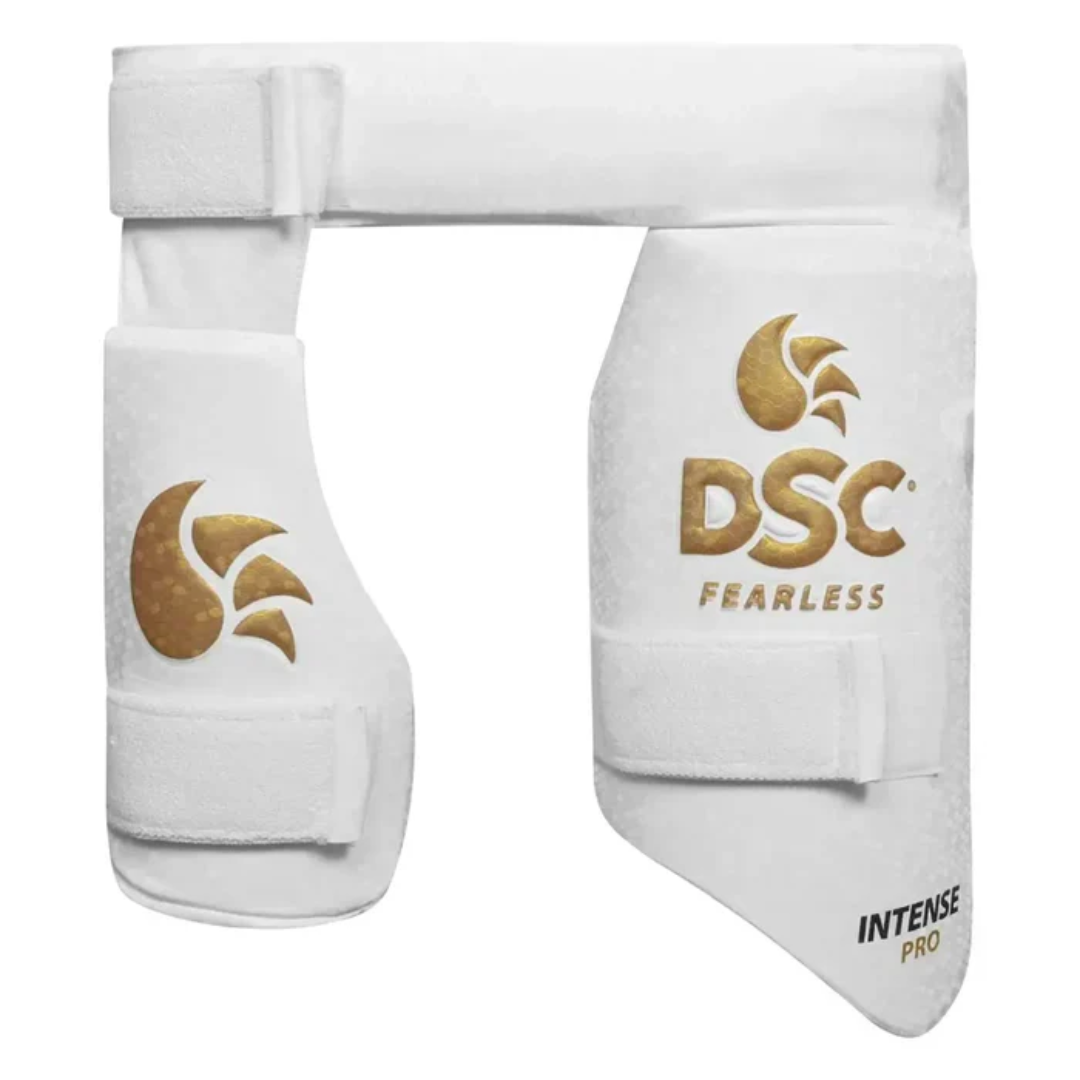DSC Intense Pro Gold Thigh Leather Pad Combo Premium Cricket Protective Gear Comfortable Fit