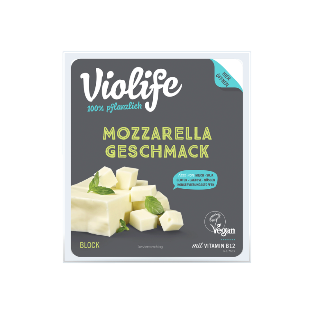 Vegan Mozzarella Flavour Cheese Block 400g Dairy Free Melting Cheese for Pizza Pasta Recipes