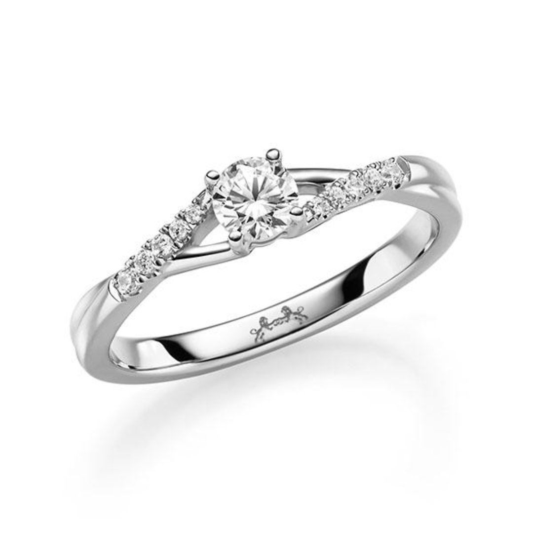 Platinum 950 Engagement Ring 0.26 Ct Brilliant Diamond tw si Steinberg Elegant Proposal Ring