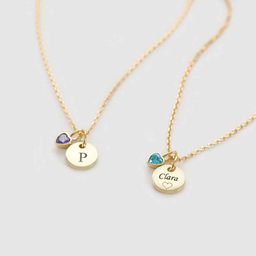 Heart Zirconia Birthstone Custom Necklace Personalized Gift Elegant Jewelry for Women Daily