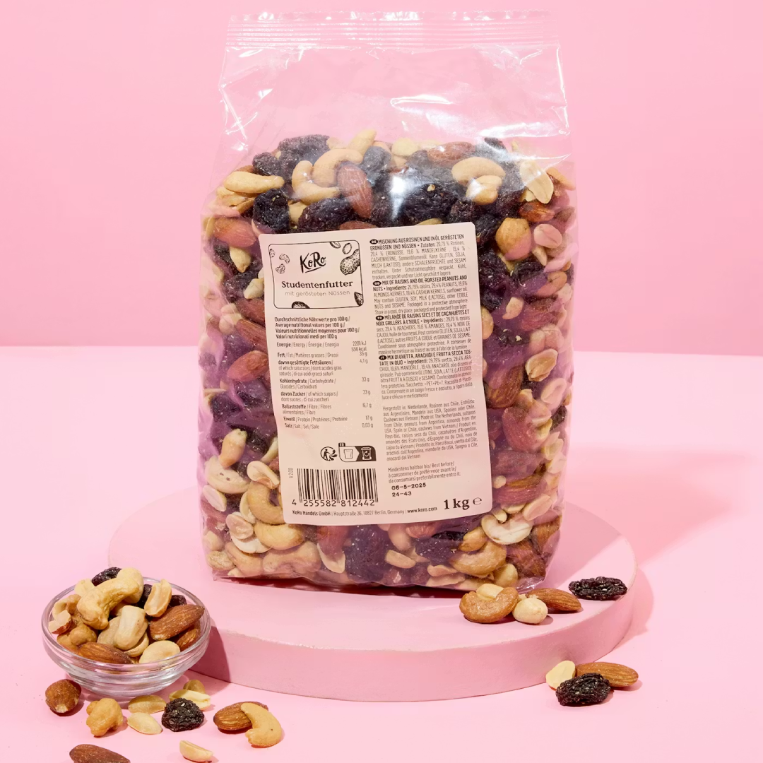 Trail Mix with Roasted Nuts 1kg Healthy Snack Energy Boost Crunchy Nut Mix Premium Quality