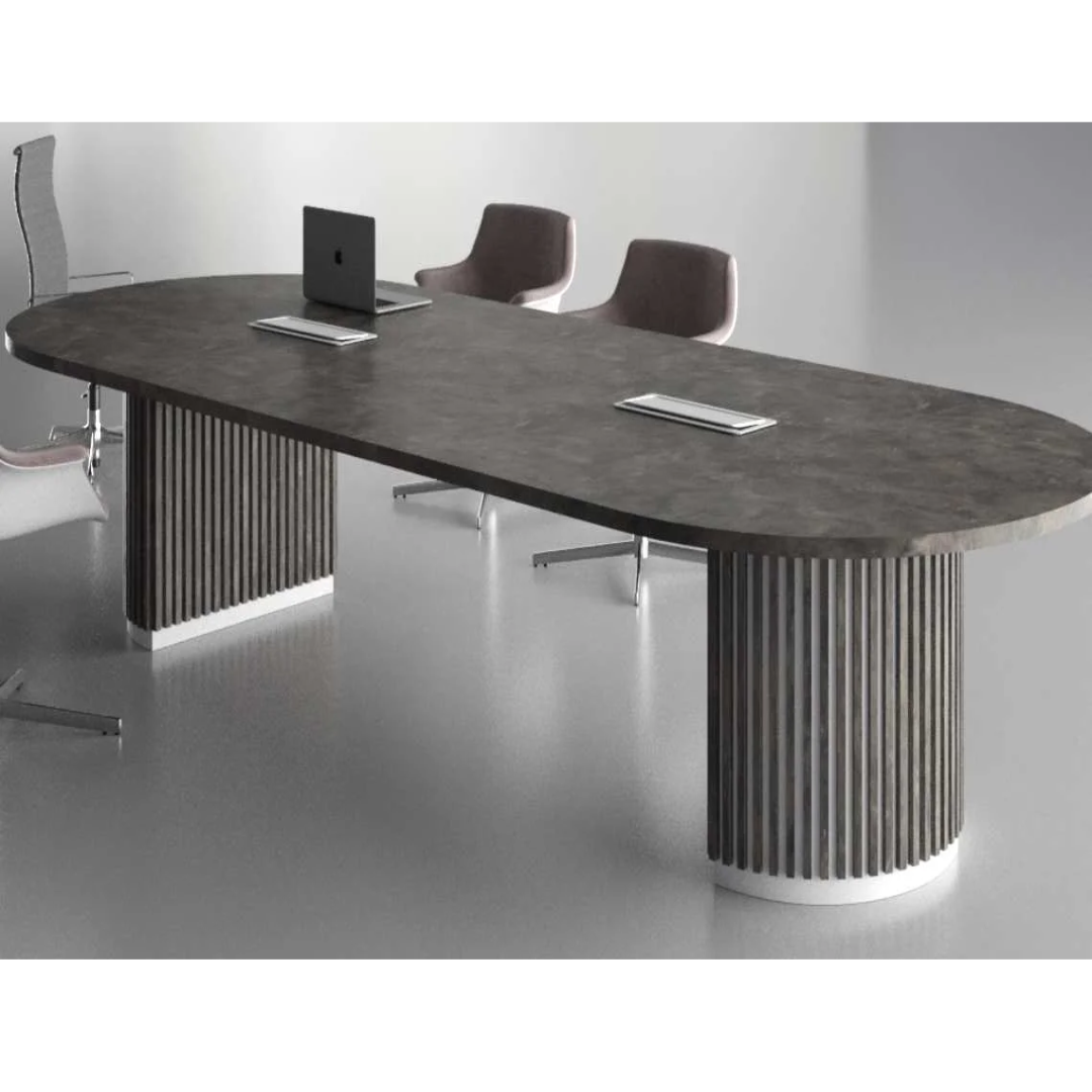 Pira Oval Conference Table for Modern White-Leg Workspaces