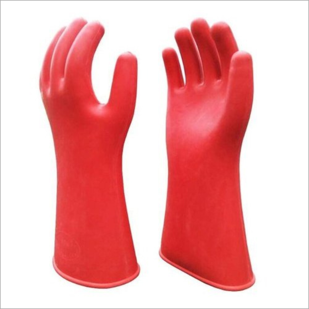  Red Electrical Safety Gloves - High Voltage Protection