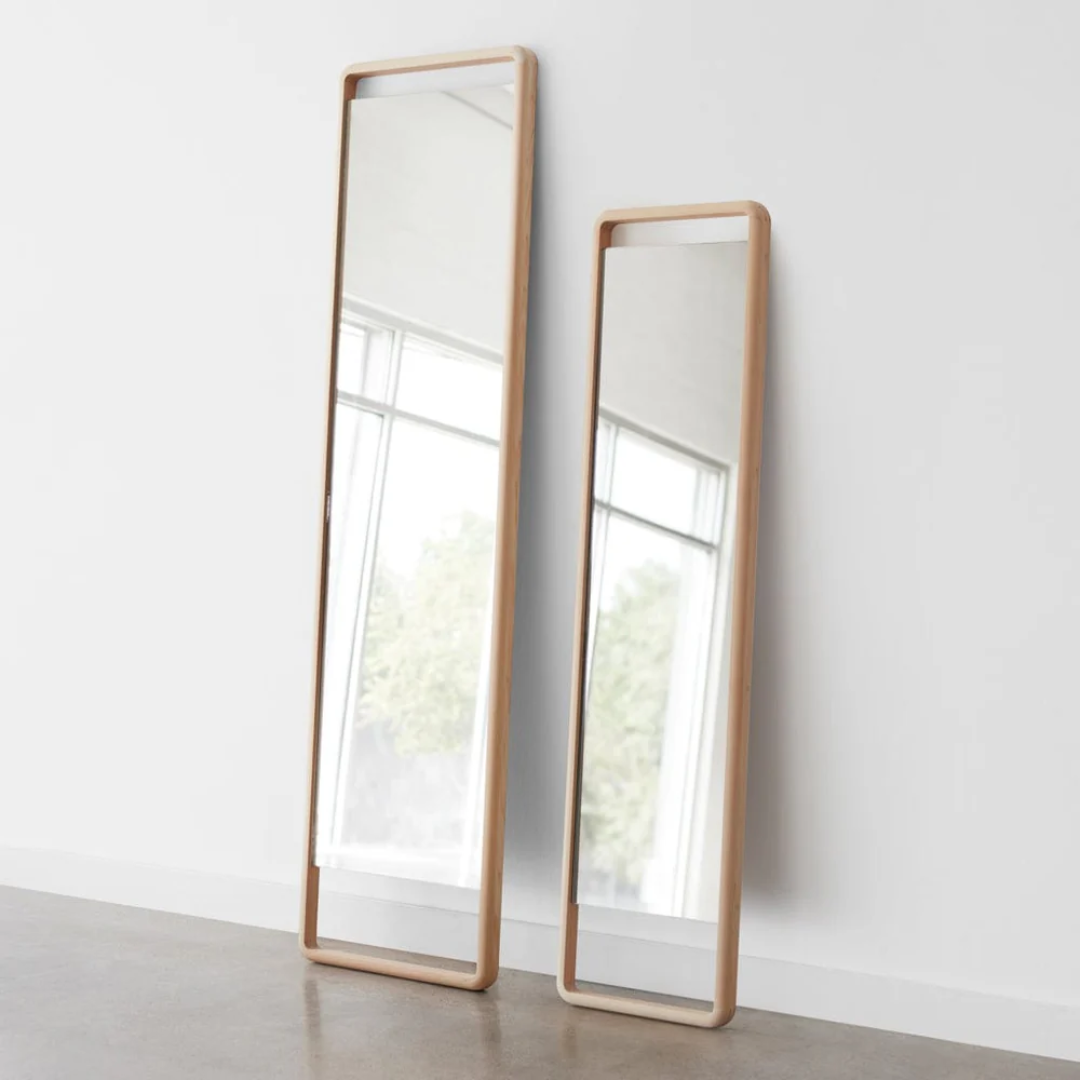 Hinoki Wood Floor Mirror – Premium Home Decor | USA Supplier