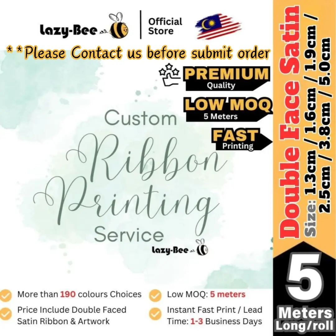 Custom Satin Ribbon 5m – Gift Wrap Wholesale Malaysia