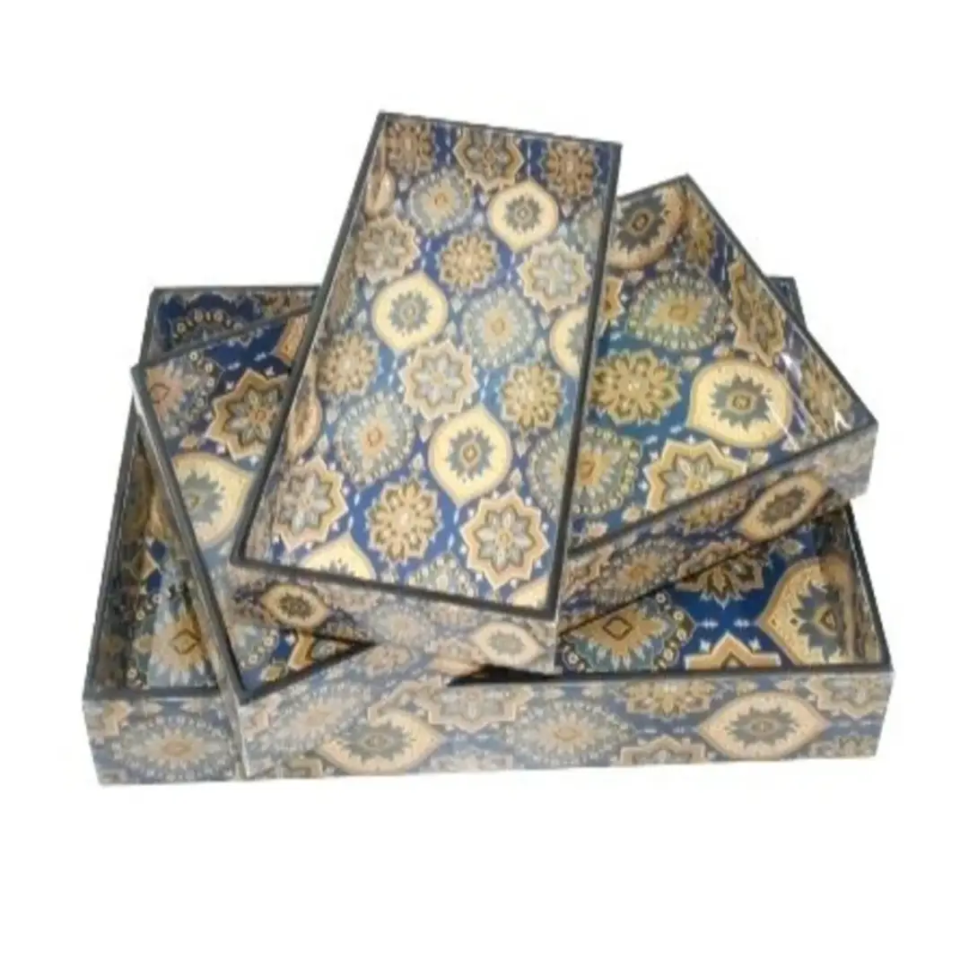 MDF Serving Tray Set by Pink-Knots – Wooden Tray Wholesale Supplier