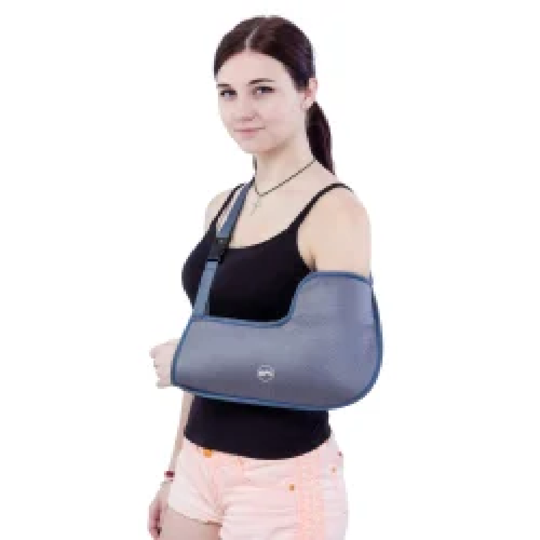 Longlife Navy Blue And Grey Arm Sling Support, For Clinical, Size: Large