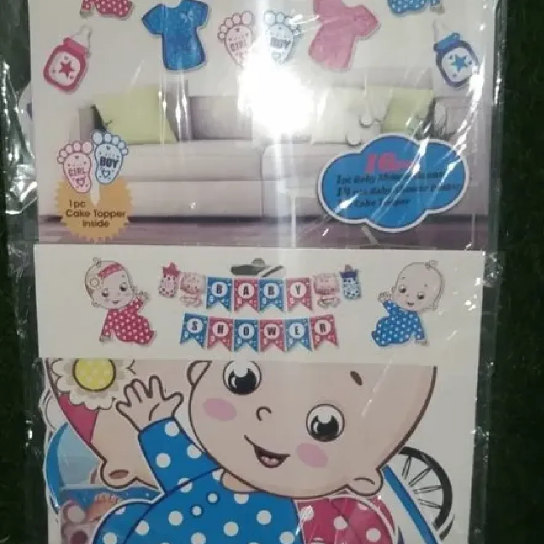 Blue, Pink, and White Latex Rubber Baby Shower Decorations