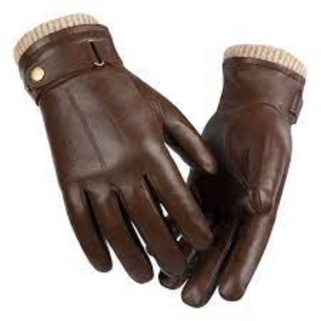 Leather winter gloves