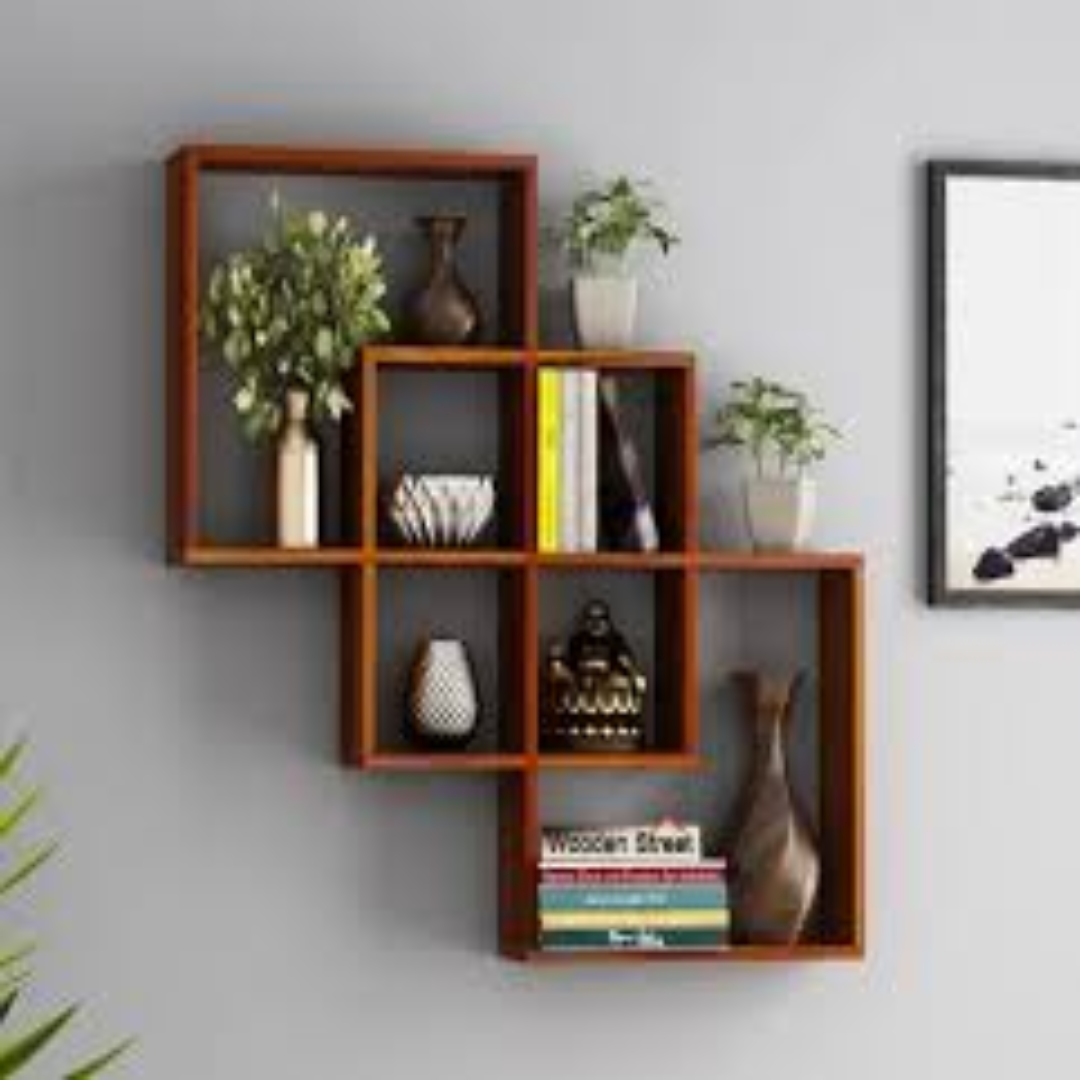 Polished Wooden Wood Shelves, Wall Mounted