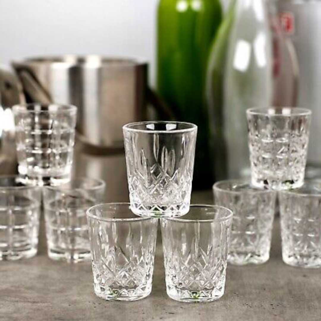Shot Glasses Set Crystal Clear Heavy Base Party Drinkware for Home Bar and Gifting