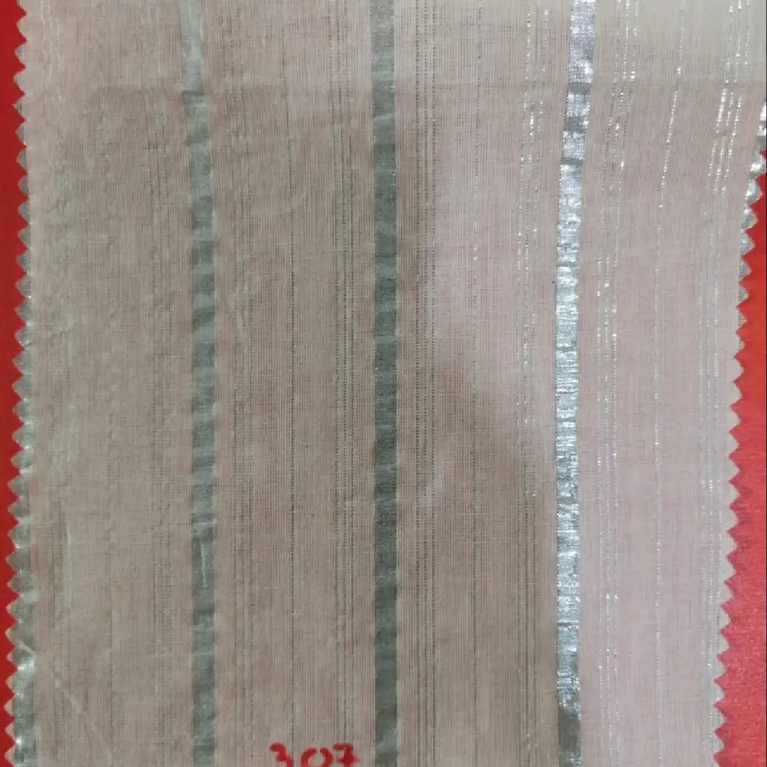 Stripes 150 GSM Cotton Lurex Fabric for Fashionable Outfits