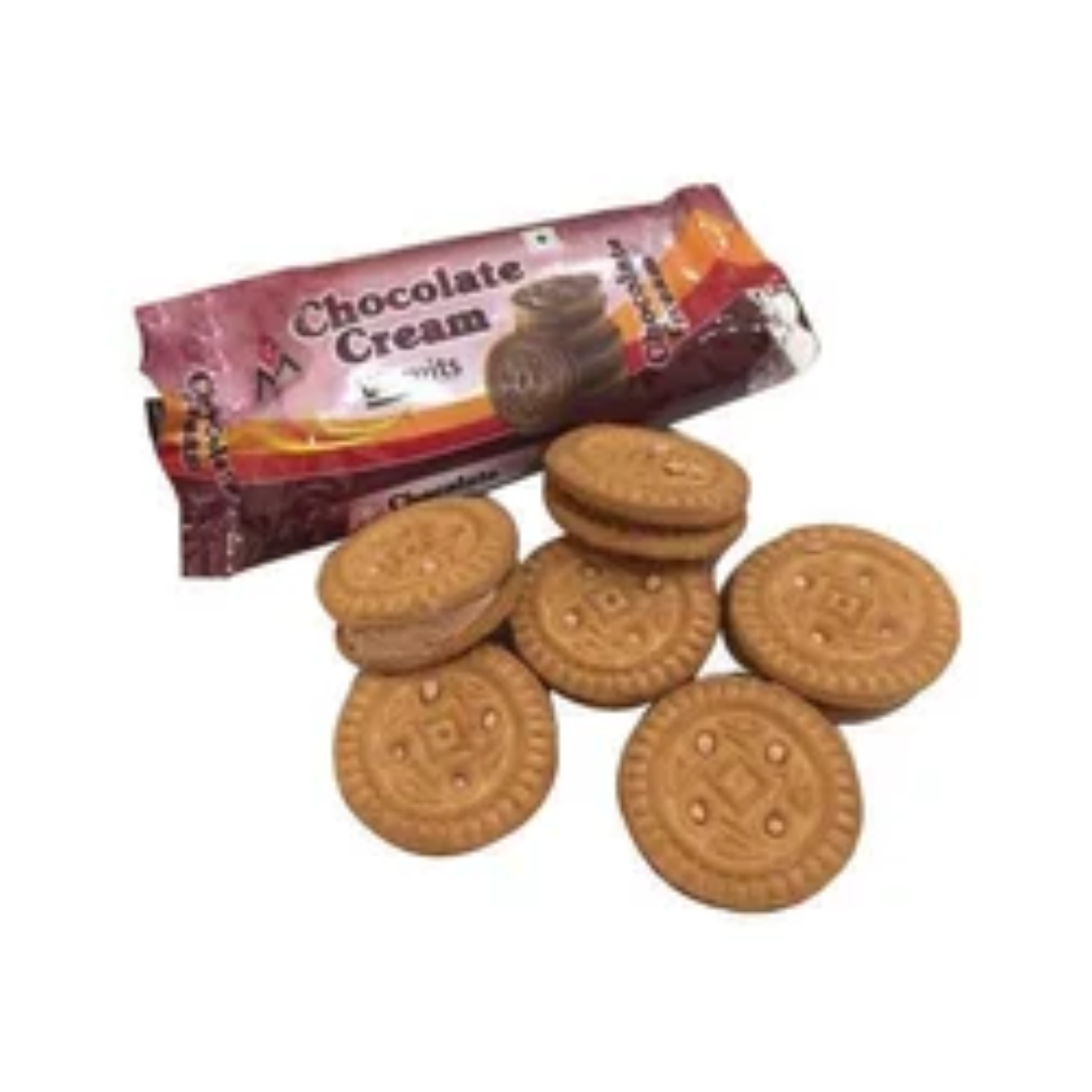 Golden Cocoa Cream Biscuits With Rich Cocoa Filling