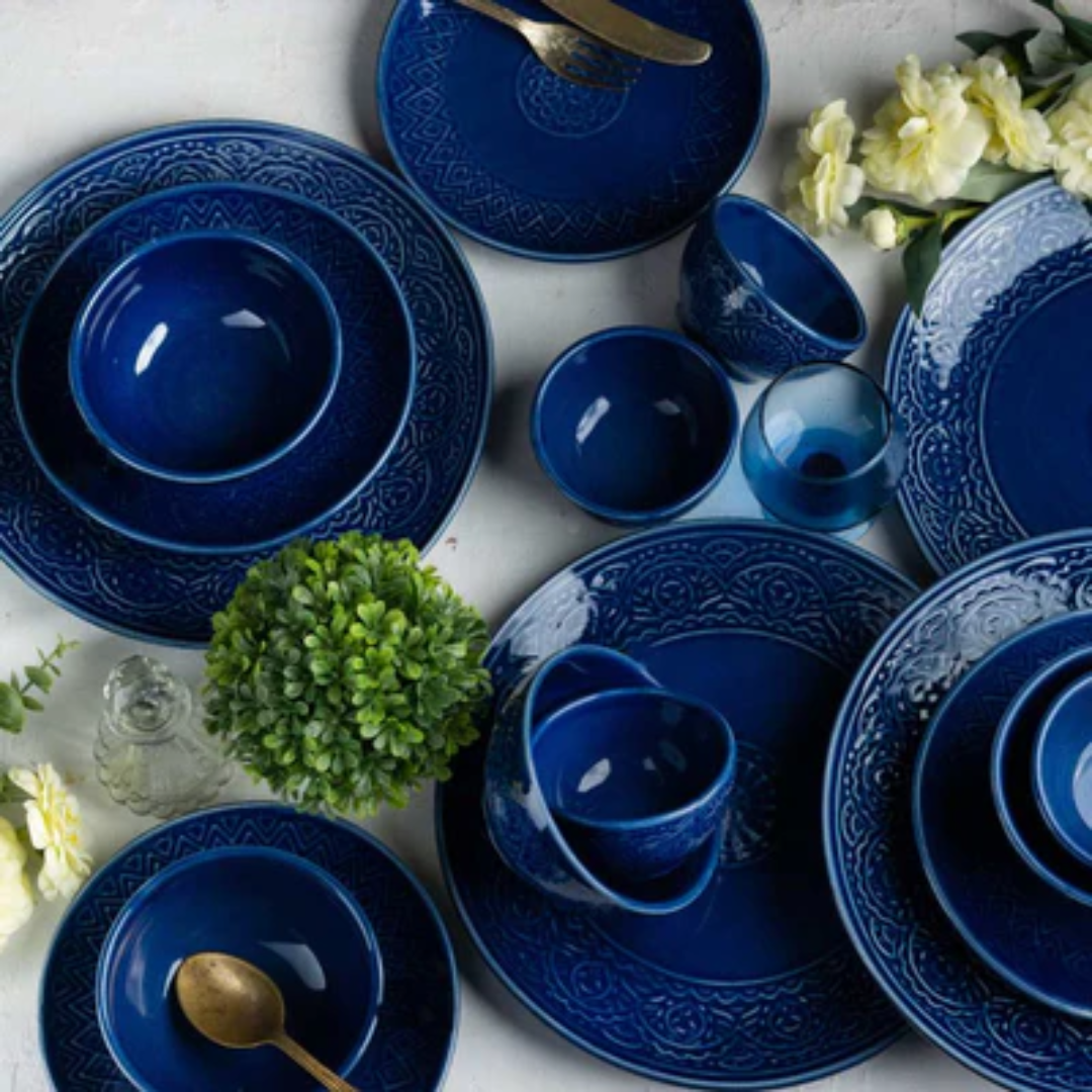 Ceramic Dinnerware Set Modern Durable Heat Resistant Plates Bowls Set for Daily Kitchen Dining Use