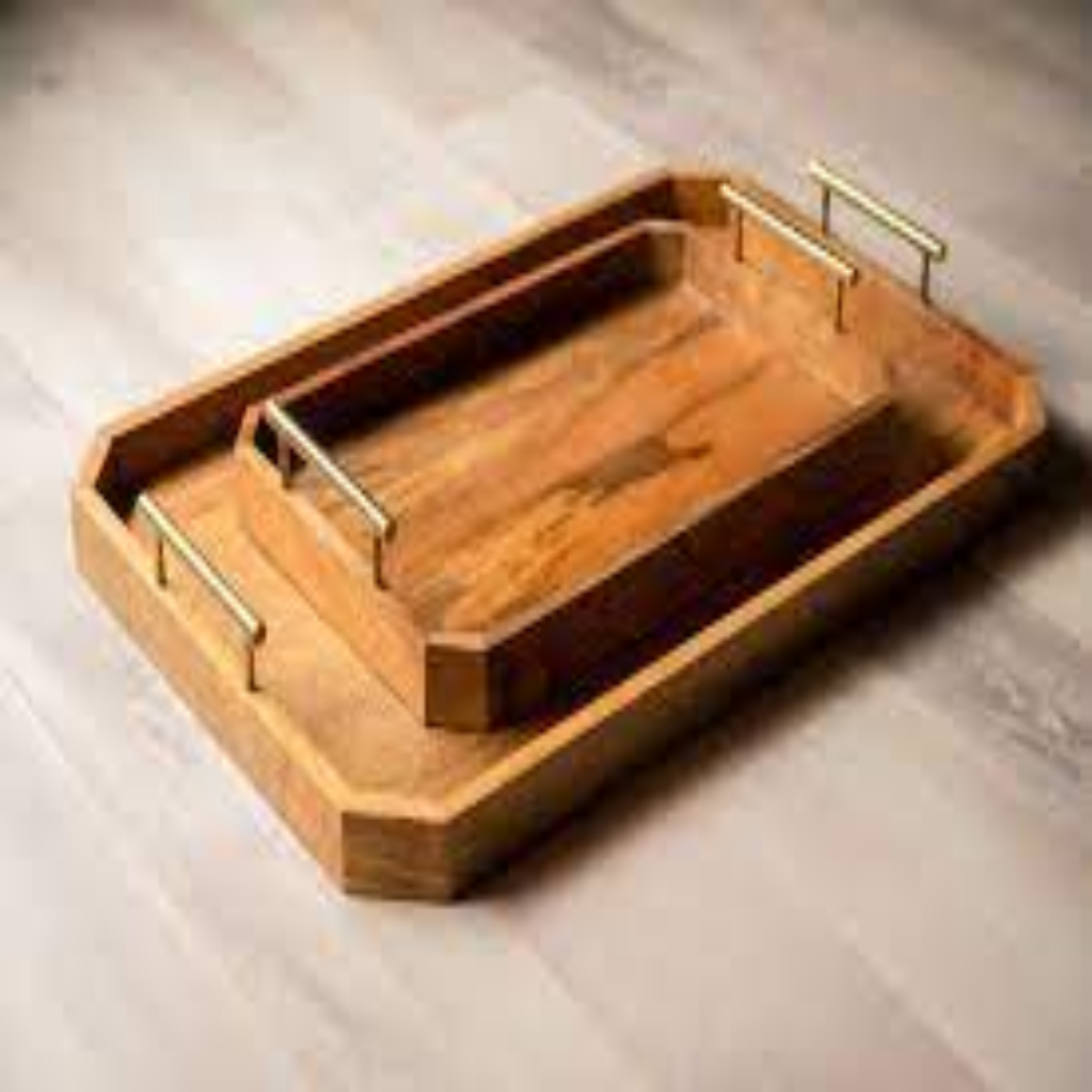 Wooden Trays for Natural Kitchen Appeal and Easy Food Serving