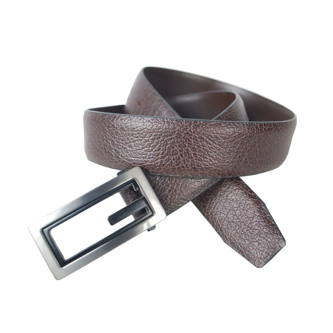 Male 100% Solid Brass Leather Formal Belt For Men's