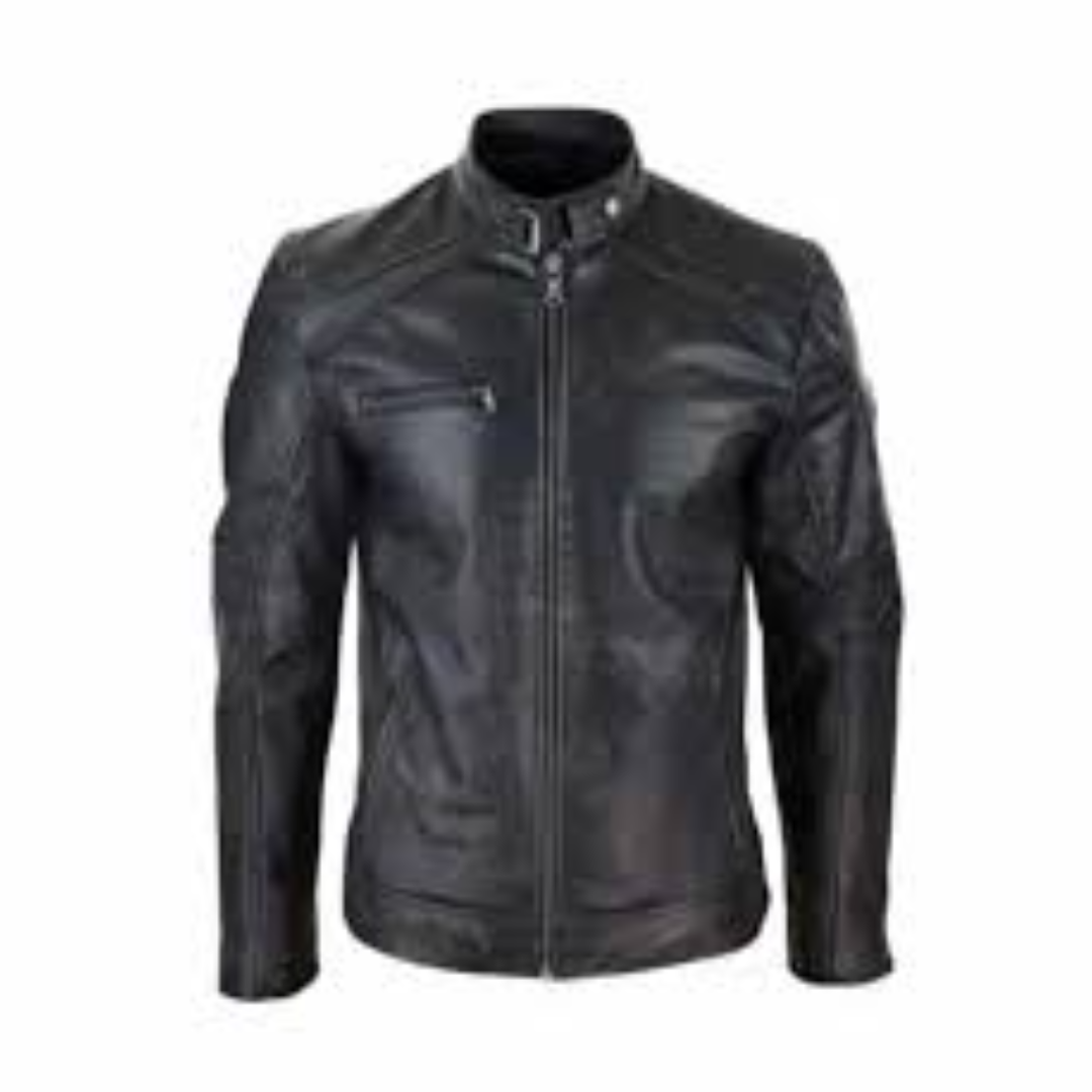 Classic Leather Biker Jackets With Zippers