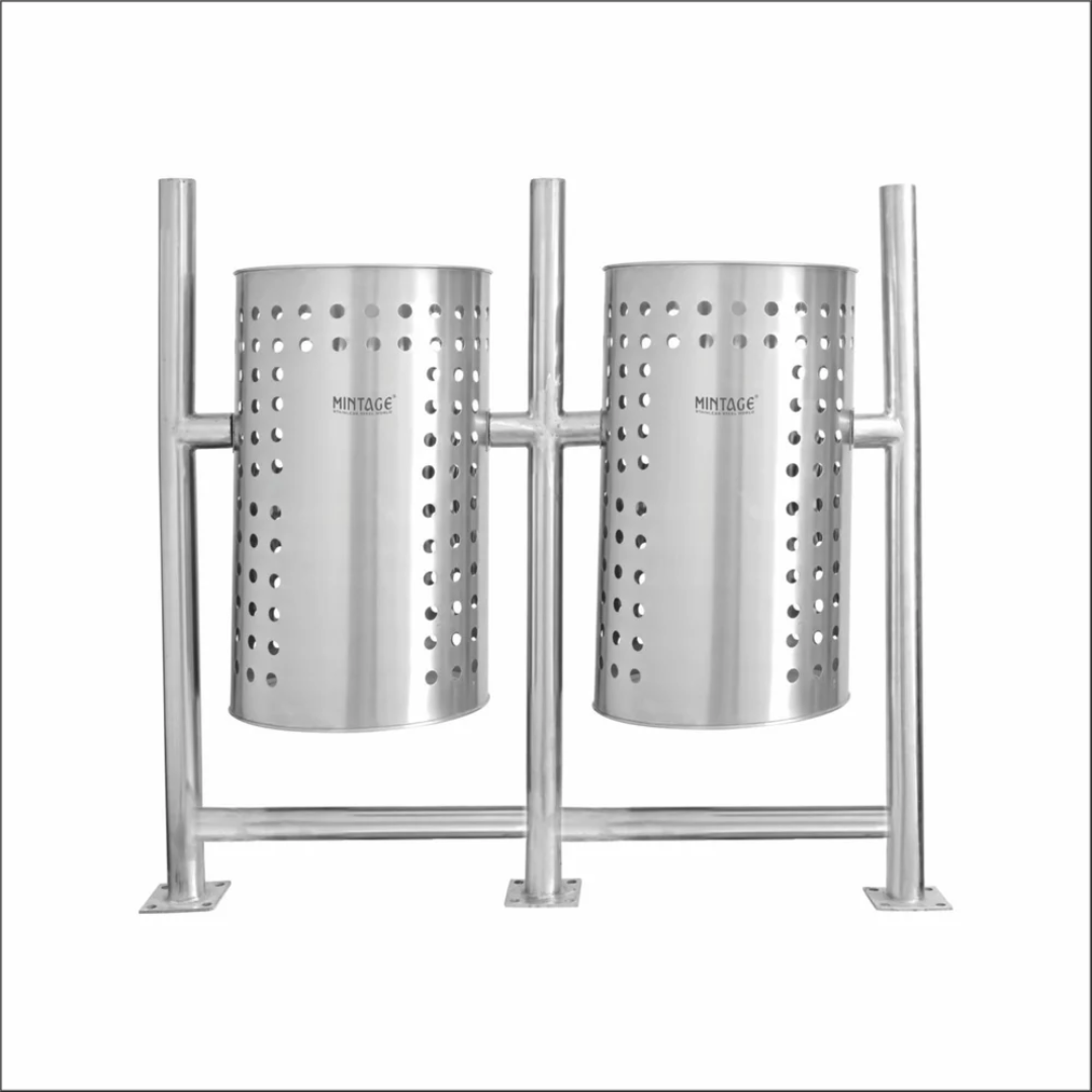 Open Top Outdoor Stainless Steel Dustbin, Capacity: 80 liters