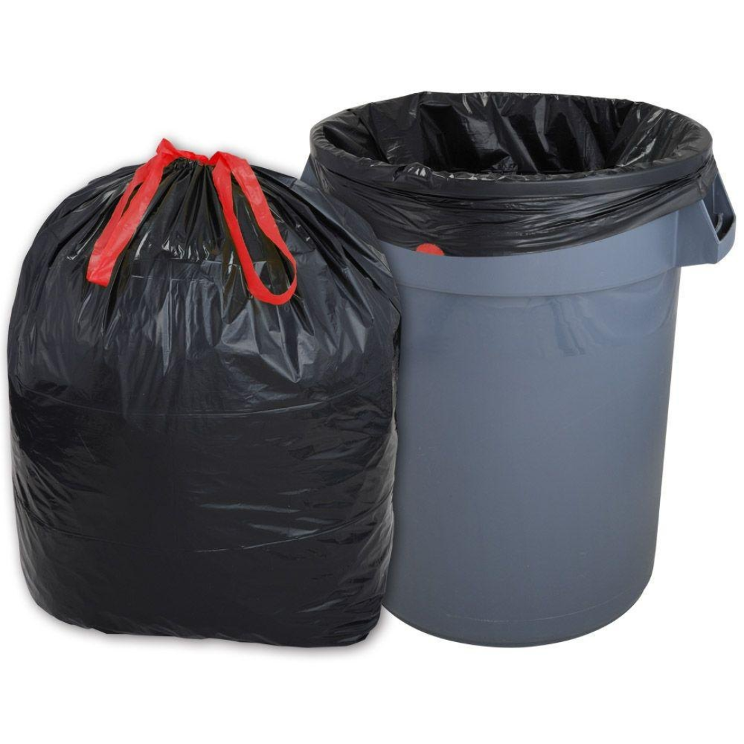Black Plastic Cinch Trash Bags, Capacity: 500gm to 10kg