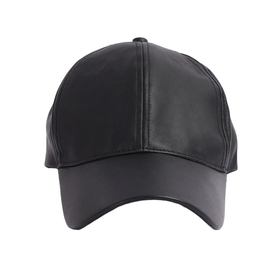 Leather Baseball Cap, M